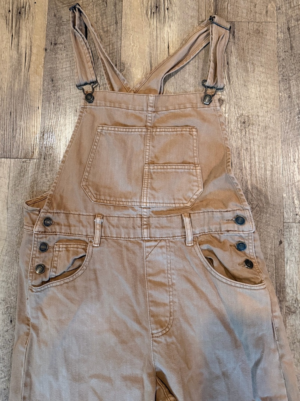 Free People Women's Ziggy Brown Overalls with Bib Pocket - Picture 3 of 6